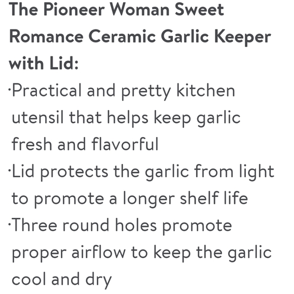 💕 New Pioneer Woman Sweet Romance Yellow Gingham Garlic Keeper - Picture 6 of 9